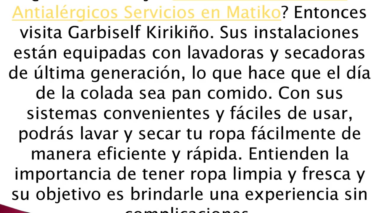 Consigue la mejor Lavandería Productos Antialérgicos Servicios en Matiko