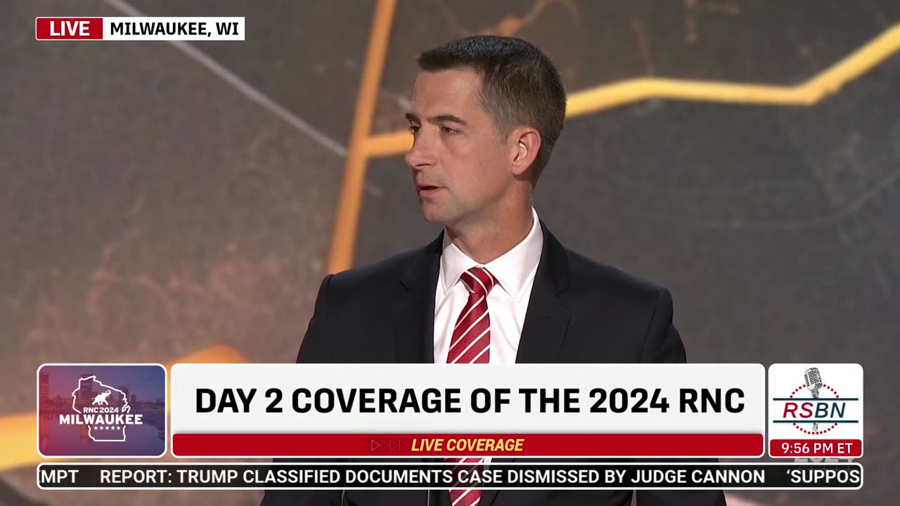 WATCH: U.S. Sen. Tom Cotton at 2024 RNC in Milwaukee, WI - 7/16/2024