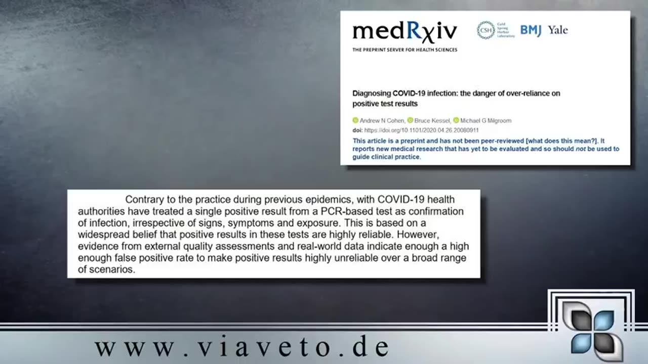 Fallstricke von PCR-Tests. Zuerst veröffentlicht am 25.10.2020 (ViaVeto) Re-Upload
