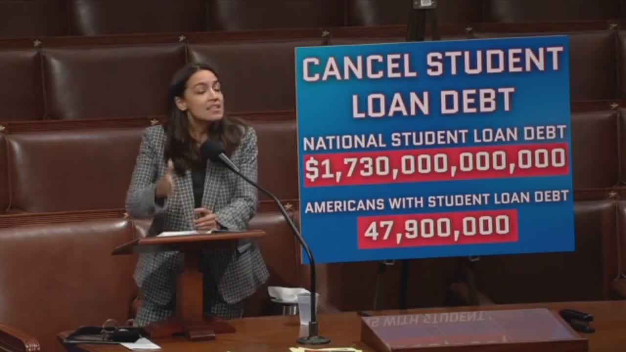 AOC demands that student loan debt be cancelled