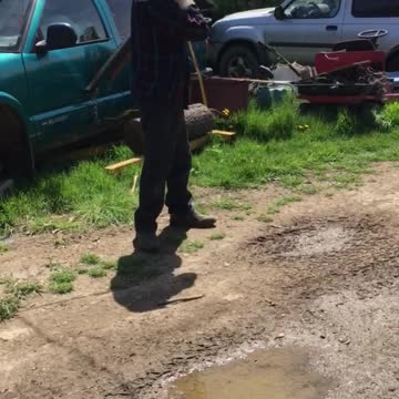 My dad hitting a Goff ball