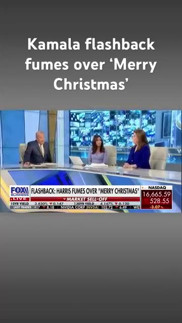 Kamala Harris saying How Dare We Say Merry Christmas