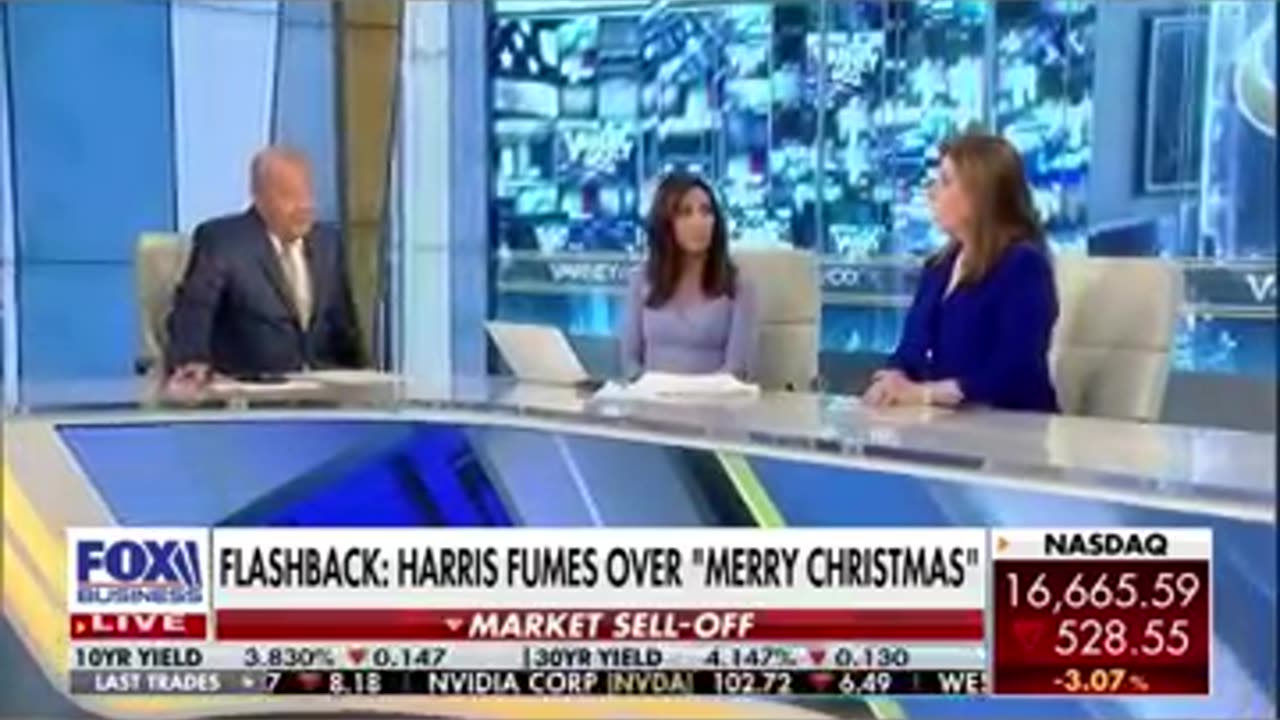 Kamala Harris saying How Dare We Say Merry Christmas