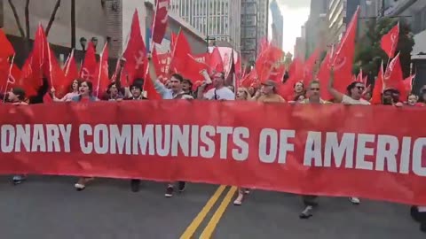 500 communists marching in Philadelphia yesterday