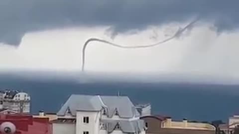 huge waterspout in the black sea russia