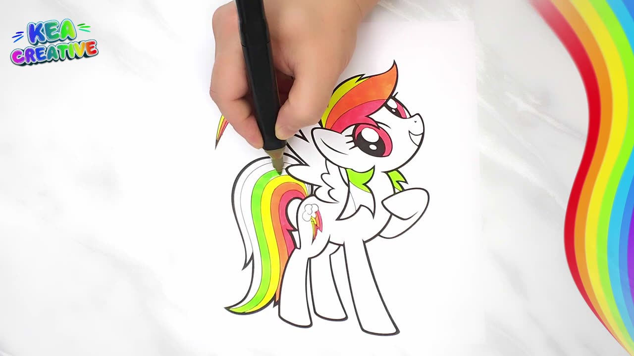 My Little Pony Rainbow Dash Sweetie Belle-How To Coloring - @KeaCreative2 -FREE images HD Download👇