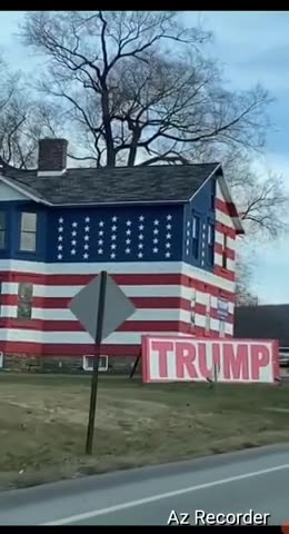 American Flag & Trump House