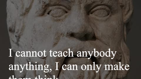 Socrates Quote - I cannot teach anybody anything, I can only make them think...