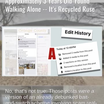 Fact Check: Posts About 'Little Boy Approximately 3 Years Old' Found Walking Alone Part of Scam