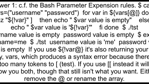 Loop through variables and their values bash