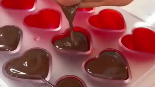 Heart shaped chocolate cake