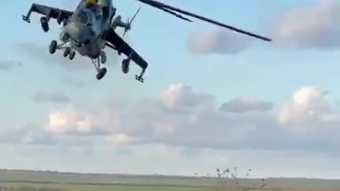 Ukrainian Helicopters Flying at Ground Level