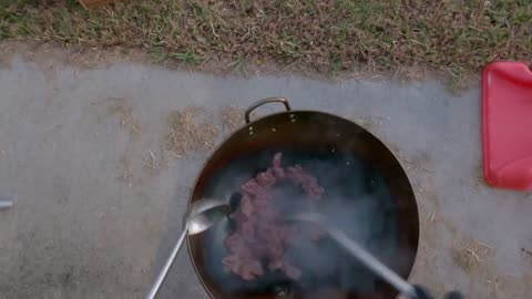 Cooking beef and broccoli