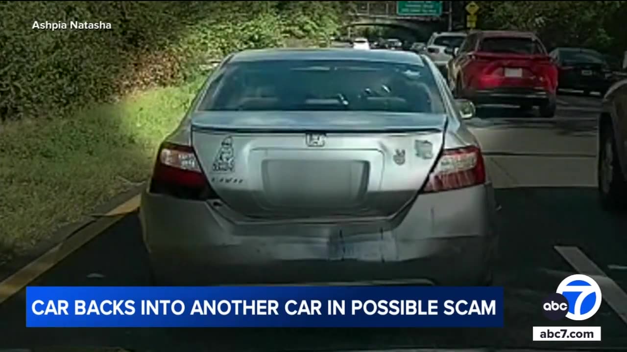 Dashcam video: Scammers reverse, crash into car in apparent insurance scam