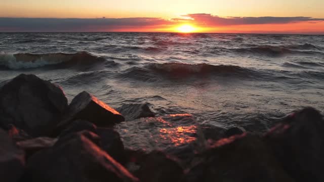 Waves at dusk