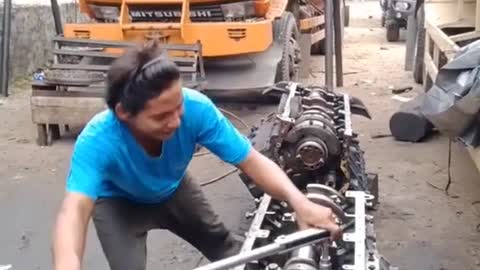 Fittings for fixing engine