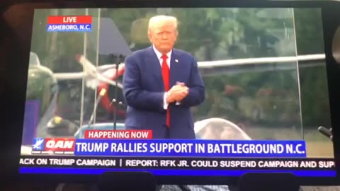 OAN Trump rallies supporters in Ashborough NC 3:24 pm 08/21/24