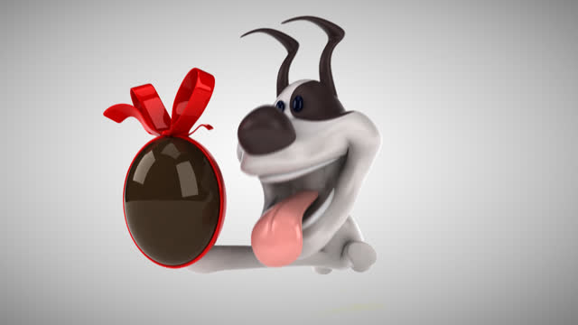 Fun Dog And Easter Egg Animation