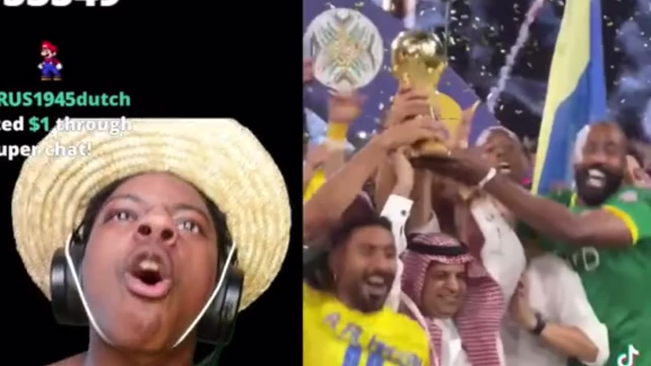 Ishowspeed reacts to Ronaldoon winning the Saudi world cup