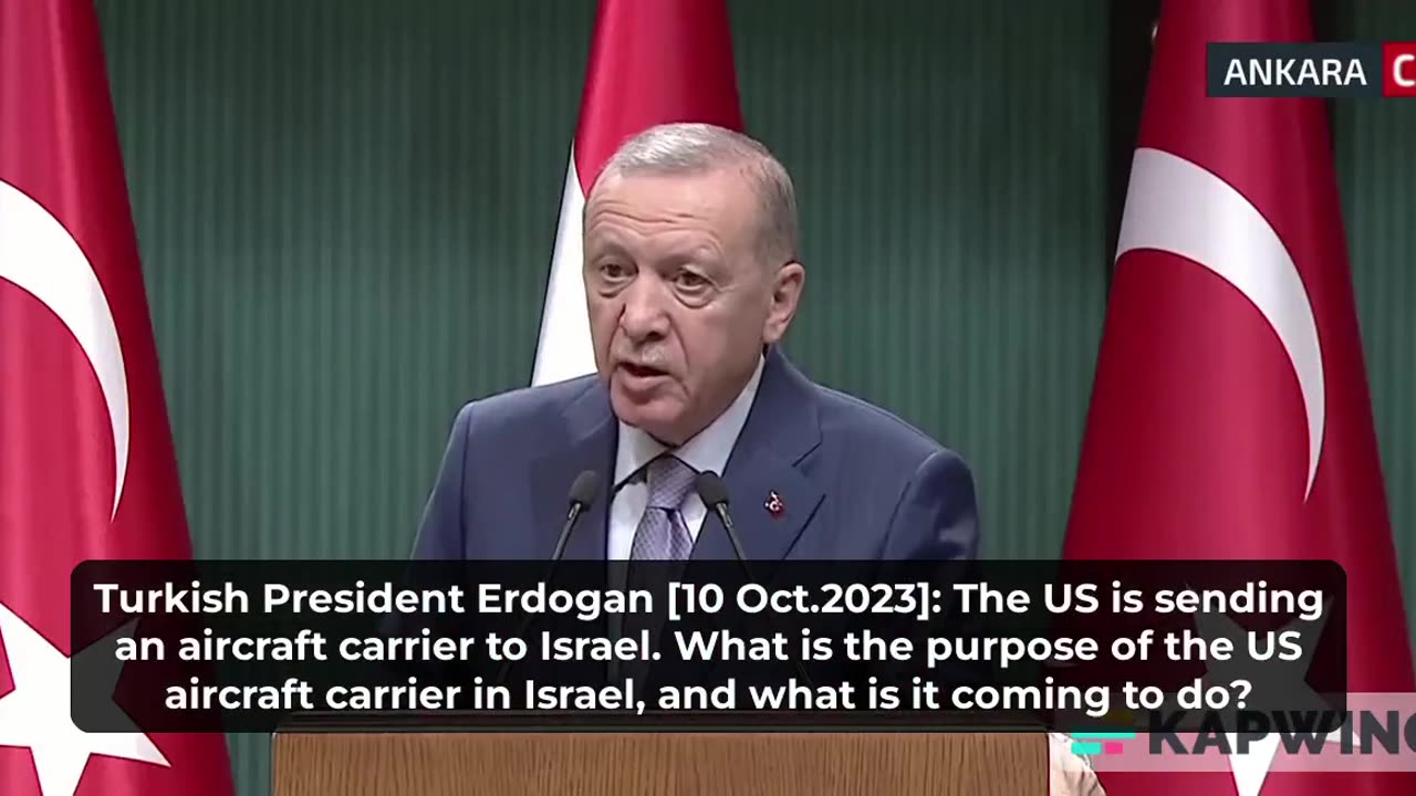 Erdogan accused the United States of planning to "carry out massacres in Gaza