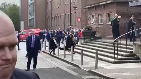 Heckling Hillary Clinton outside Queen's University