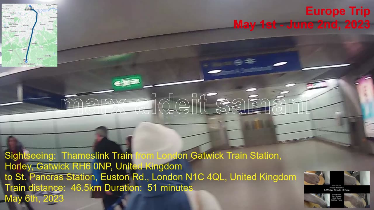 May 6th, 2023 25g Train ride from LGW Train station for train to St. Pancras