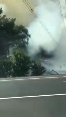 Germany Wildfire A9 Drive-by - Gigantic Clouds of Smoke