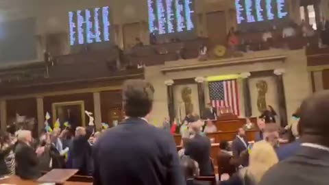 Traitors in Congress waive Ukraine flags while stealing $200B