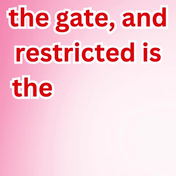 "The Narrow Gate: The Path to Life" Matthew 7:14.#shorts #youtube #yt #shortsvideo #youtubeshorts