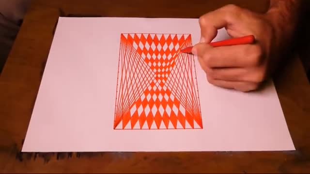 How TO Draw 3D-4D Geometric Rectangle Art