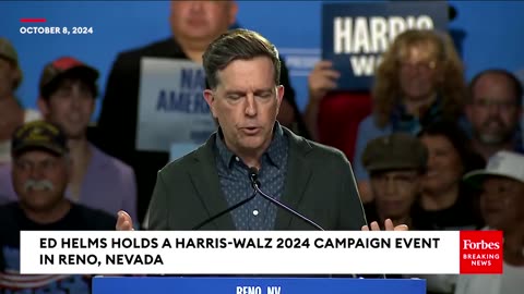 'Let's Leave It All Out There On The Field'- Ed Helms Speaks At Harris-Walz Event In Reno, Nevada