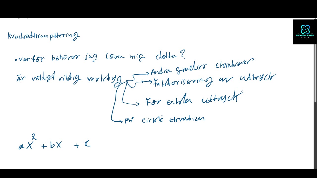 Kvadratkomplettering: Exempel 1