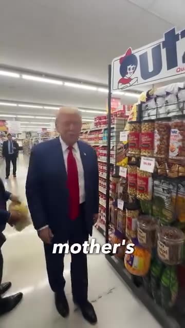 Trump buys a mom groceries