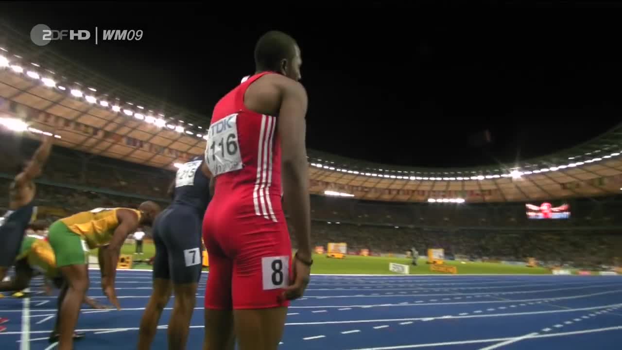 100m Sprint Men Finals Usain Bolt {Berlin 2009 } [HD]