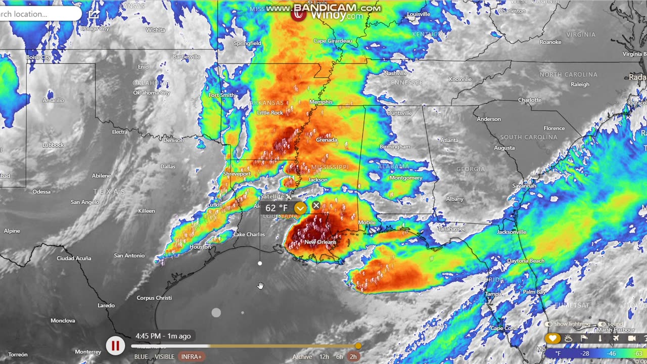 Very Unusual Intense Storms Being Created from The Gulf of Mexico to The Great Lakes