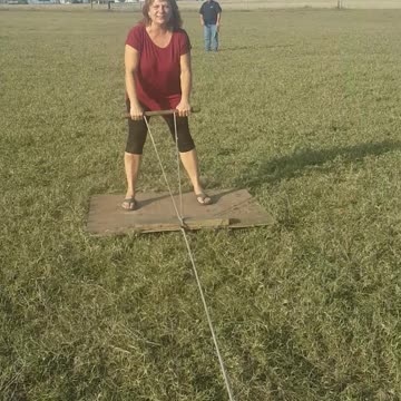 Grandma Skis On Cardboard Around Farm Until She Falls Over
