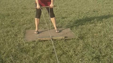 Grandma Skis On Cardboard Around Farm Until She Falls Over