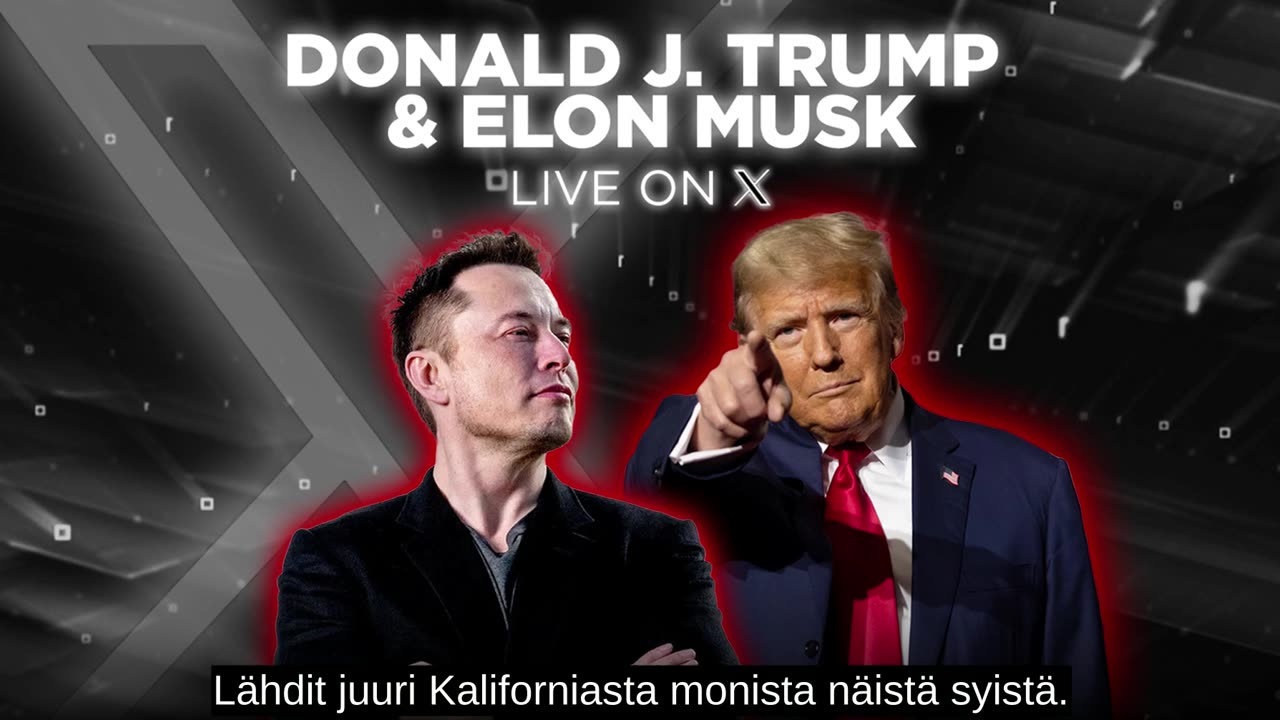 Suomennettu: President Trump's Interview with Elon Musk on X