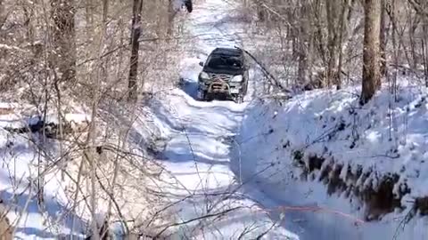 Gx470 hill climb in the snow