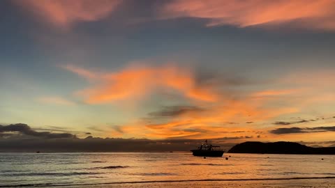 Nice Video Footage Of The Sea With People And Boat In Time Lapse.