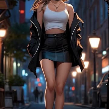 Woman Walking on the Street - City Scenes
