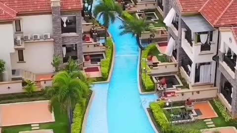 All these houses are connected by a pool