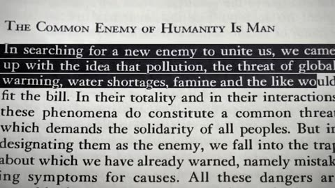 WEF - Humanity Is The Real Enemy