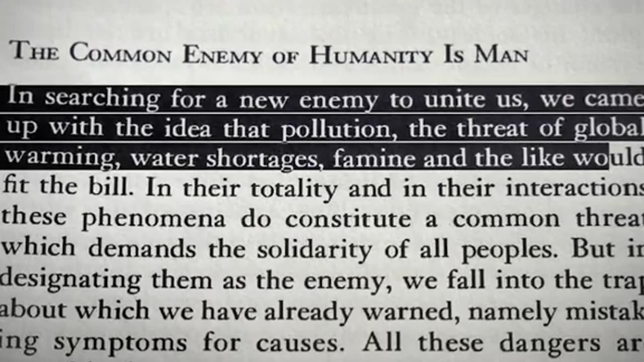 WEF - Humanity Is The Real Enemy