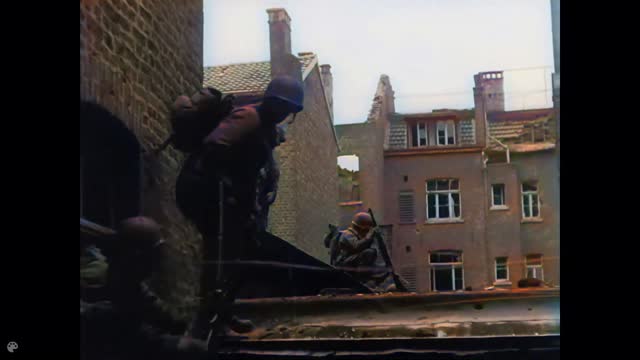 Stunning World War 2 Aachen Combat Footage in Color (HD)