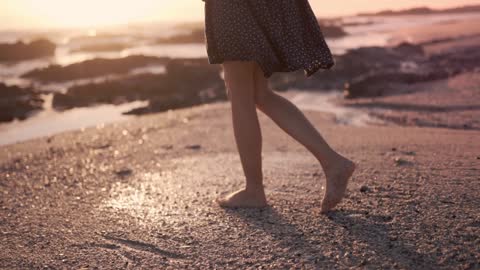 Relaxing walk on the beach