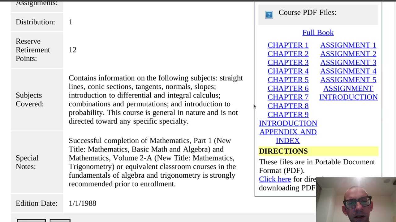 Summary of NAVEDTRA 14141 - Mathematics, Pre-Calculus and Introduction to Probability