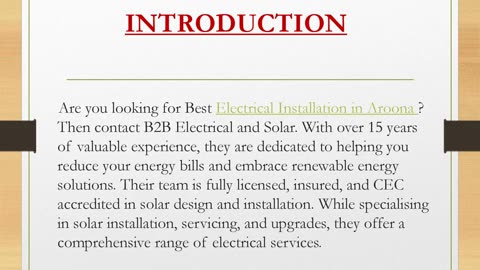 Best Electrical Installation in Aroona
