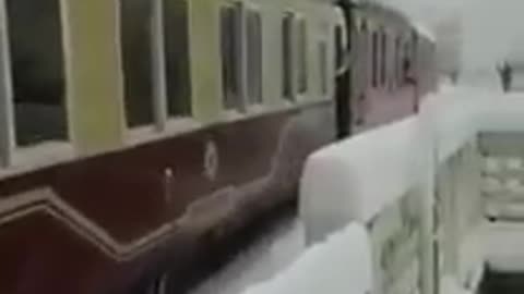 Heavy snowfall kalka shimla Toy Train journey