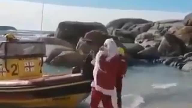 swimming Santa, funny fall failures laugh out loud